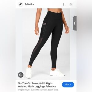 Fabletics Black PowerHold Mesh Leggings